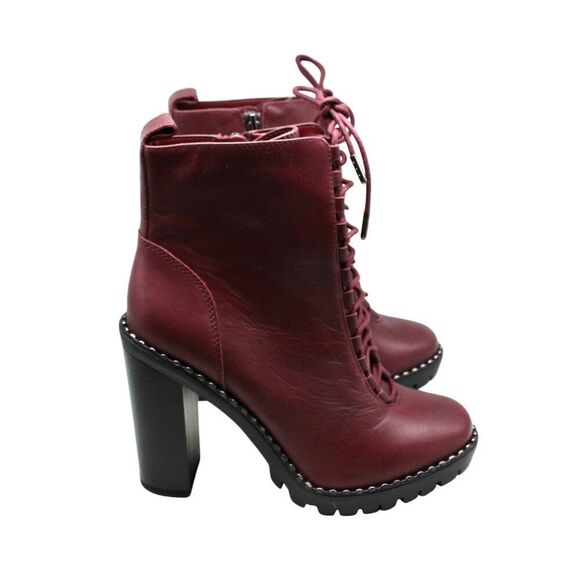 BCBGeneration Women's Parina Block Heel Leather Booties - Purple - Size 8.5 - Picture 6 of 9